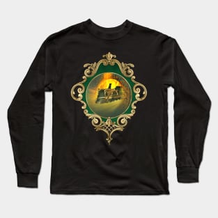 Awesome steampunk train comes through a gate Long Sleeve T-Shirt